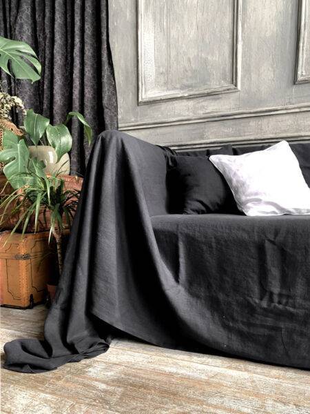 linen throw couch cover European linen any size available